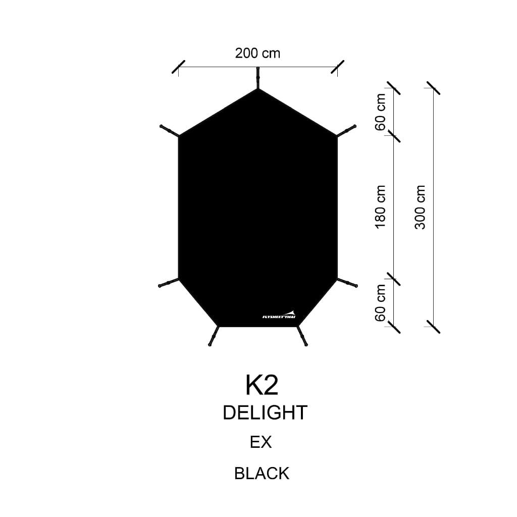 K2 DELIGHT กราวชีท ตรงรุ่น เสริมยื่นหน้า ฟลายชีทไทย Flysheet thai