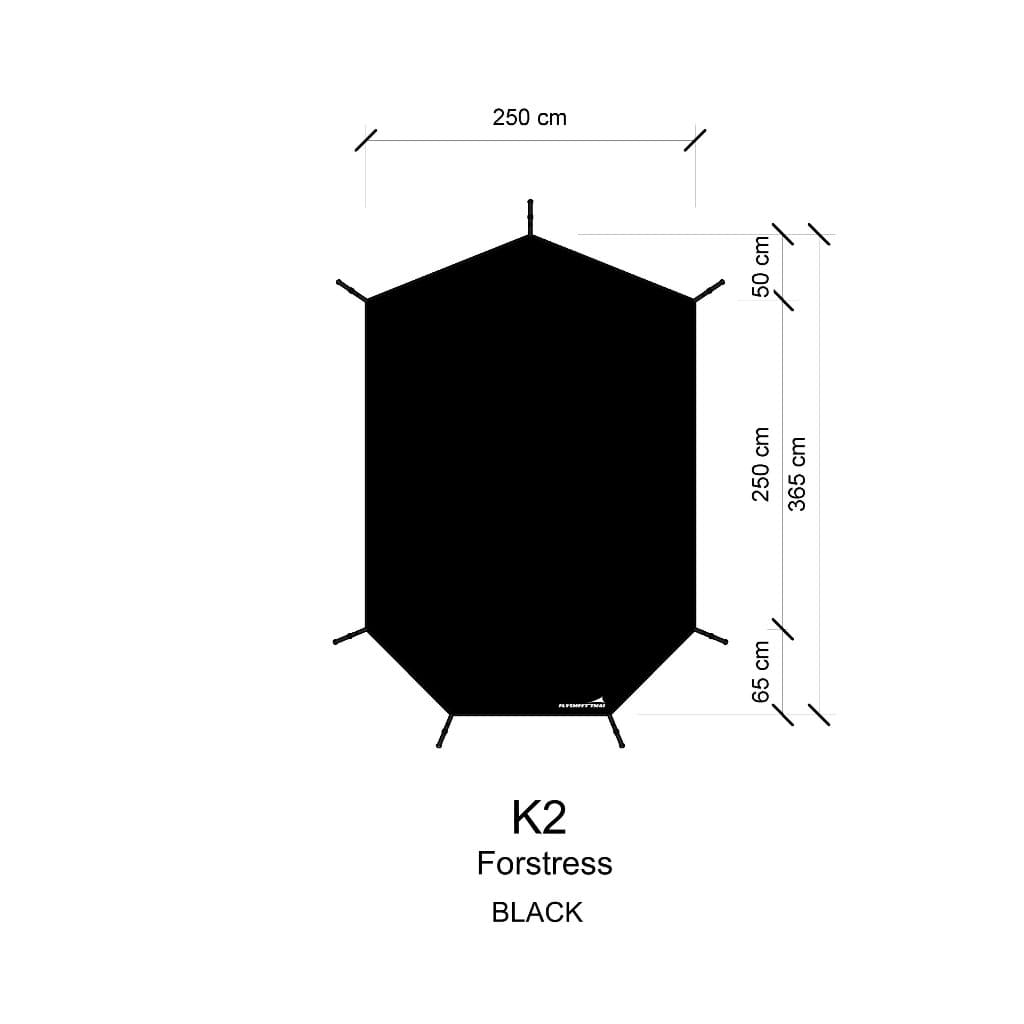K2 FORTRESS กราวชีท ตรงรุ่น เสริมยื่นหน้า วัสดุ 210d pu ฟลายชีทไทย Flysheet thai